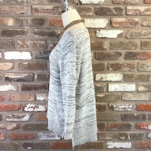 ANN TAYLOR LOFT Women’s White & Black Marled Boat Neck Pullover Sweater XL - Picture 3 of 6